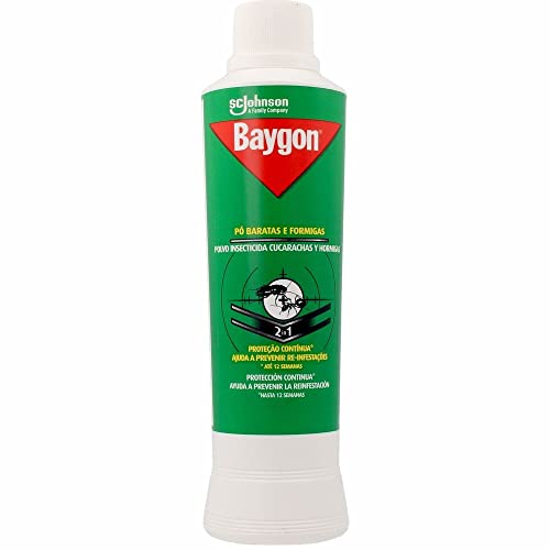 Baygon - Insecticida en polvo contra rastreros, cucarachas y hormigas, grietas y zonas escondidas, efecto barrera, 12 semanas, 250 gr