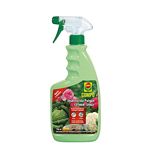 COMPO Cytrhin Spray Insecticida Pulgón, Para plantas ornamentales, de interior, huerta y jardín, Envase pulverizador, 750 ml