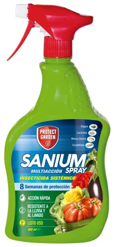 Protect Garden Sanium Spray Multiacción, Insecticida Sistémico de Listo Uso. Elimina Pulgón, Cochinilla, Mosca Blanca. Acción rápida de derribo. Hasta 8 semanas de Protección 800ml