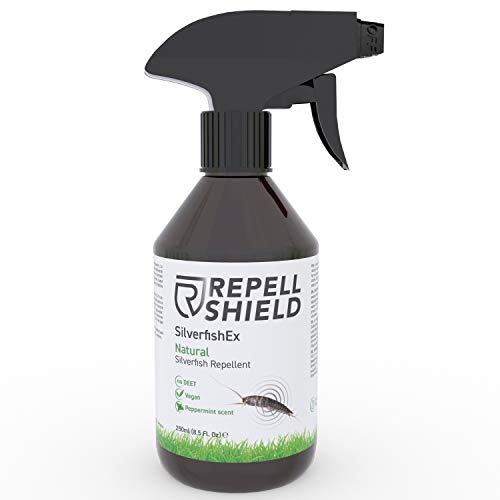 RepellShield Spray Insecticida, 250ml para Eliminar Pececillos de Plata de Forma Orgánica con Aceites Esenciales - Alternativa a Trampa