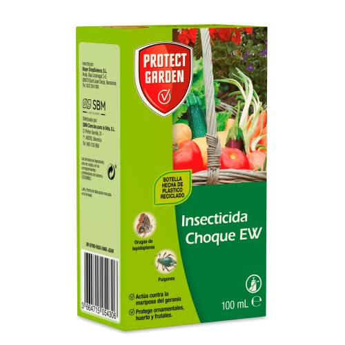 Protect Garden Insecticida Choque EW- Insecticida polivalente concentrado para ornamentales, frutales y horticolas, pulgones y orugas 100ml