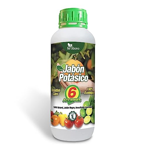 FERTIBONO Jabon Potasico Ultra Concentrado - El MÃ¡s Eficaz 100% Natural y Residuo Cero Insecticida para Plantas, Potente contra PulgÃ³n (1L)