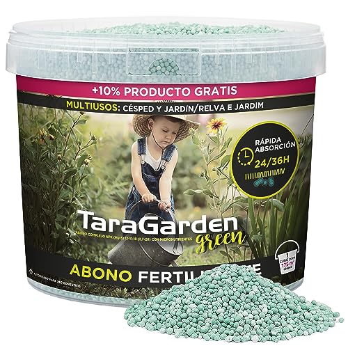 TARAGARDEN GREEN Fertilizante para CÃ©sped y Plantas de JardÃ­n. Abono Granulado en Perlas Ultrasolubles. 5,5 Kg