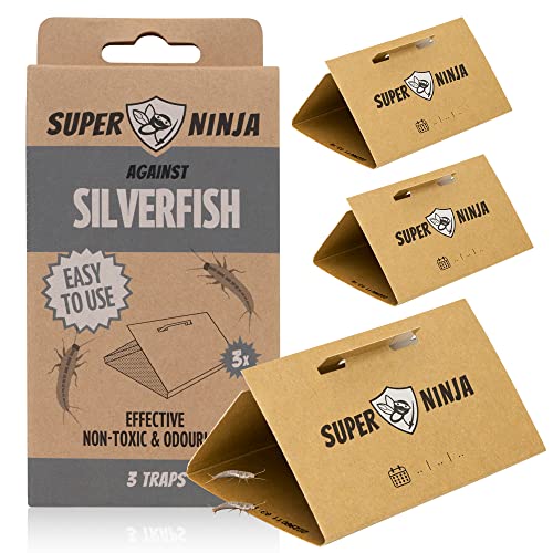 Super Ninja Trampa para Peces de Plata, Paquete de 3, Mata Peces de Plata, no tóxica y fácil de Usar, Altamente eficaz hasta 3 Meses